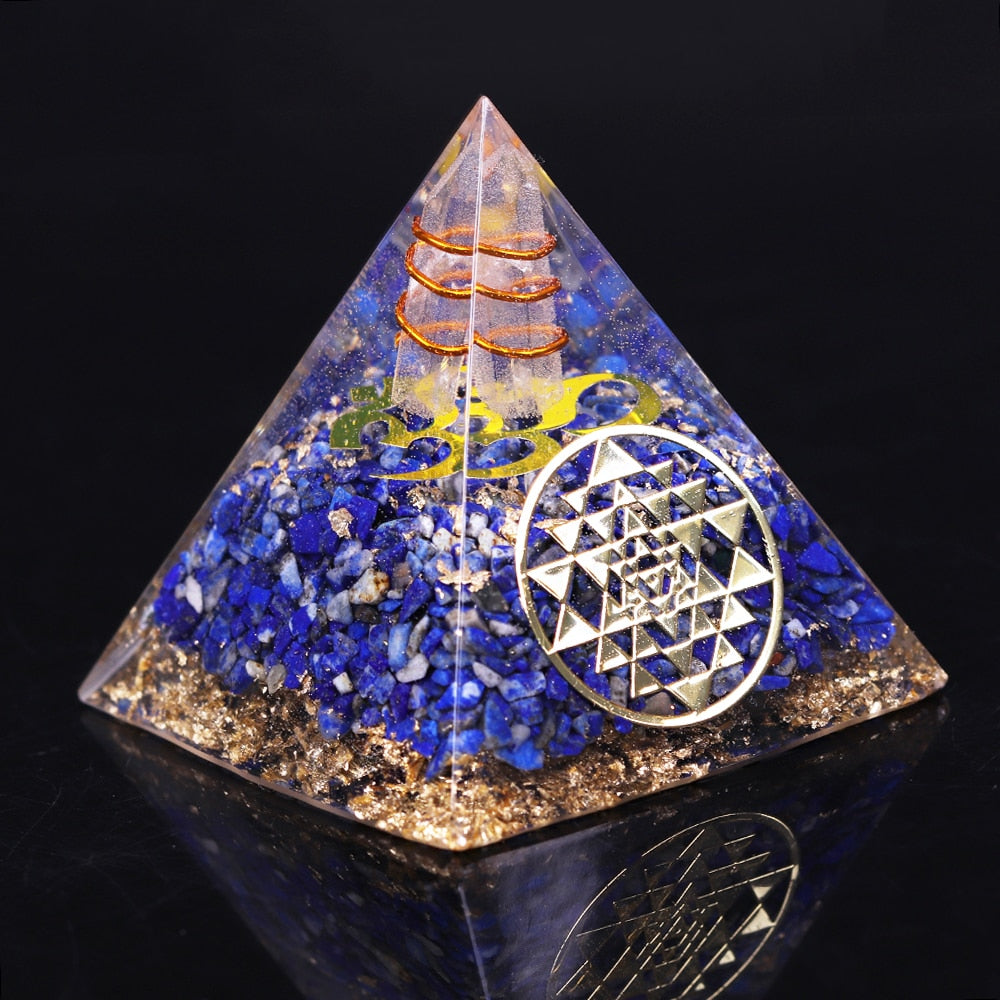 Orgonite Jewelry Pyramid Natural Lapis Lazuli Orgone Energy Generator Chakra Healing/Emf Protection And Meditation Decoration